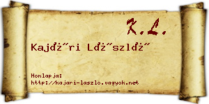 Kajári László névjegykártya