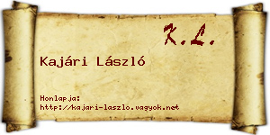Kajári László névjegykártya